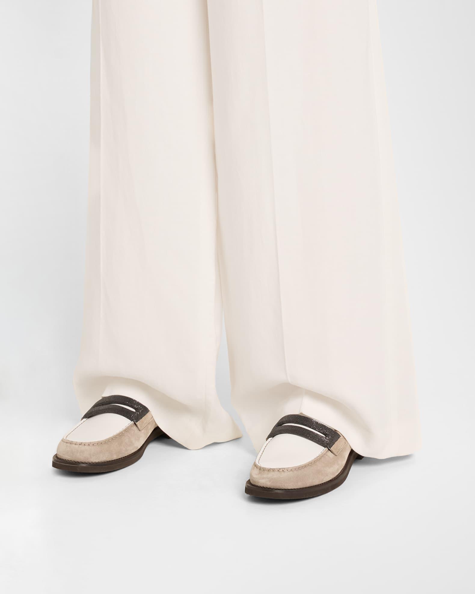 Mixed Leather Monili Penny Loafers Product Image