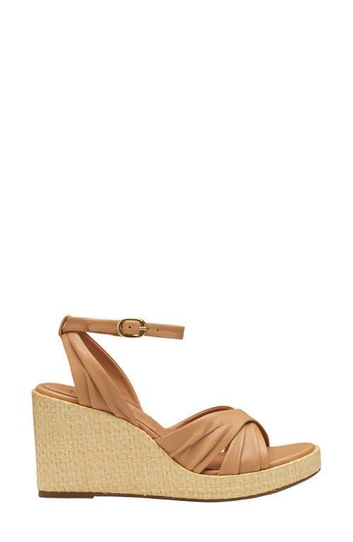 Johnston  Murphy Womens Marcia Leather Cross-Band Espadrille Platform Wedge Sandals Product Image