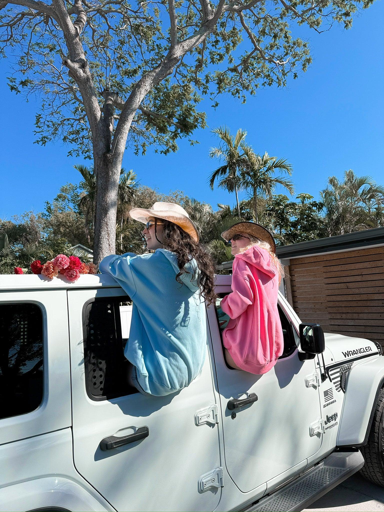 Hibiscus Pink Sunkissedcoconut Logo Embroider Hoodie Girls Product Image