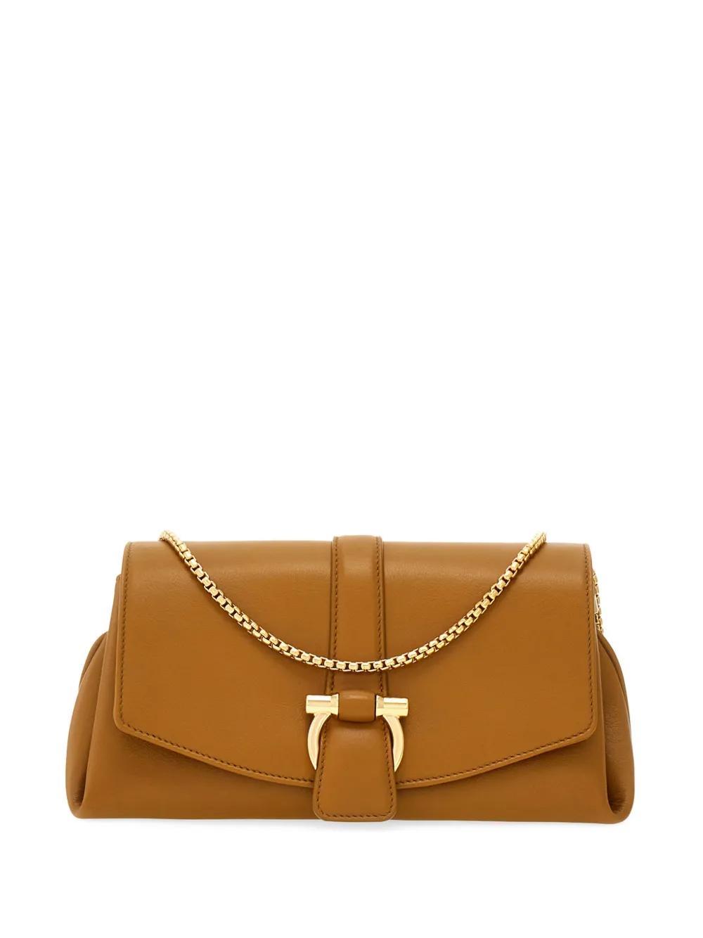 FERRAGAMO Small Front Flap Soulder Bag In Brown Product Image
