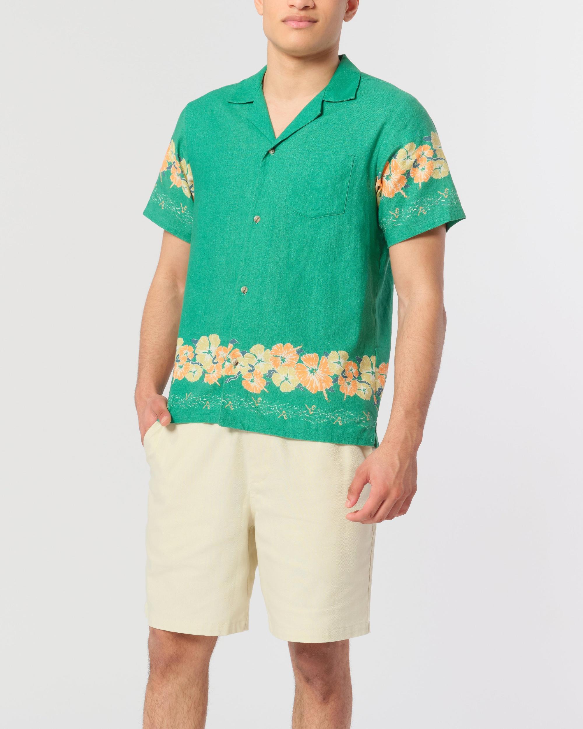 Moss Ornate Bloom Camp Shirt Product Image