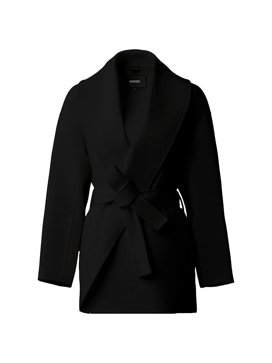 Tyra Double-Face Wool Wrap Coat with Tie Belt Product Image