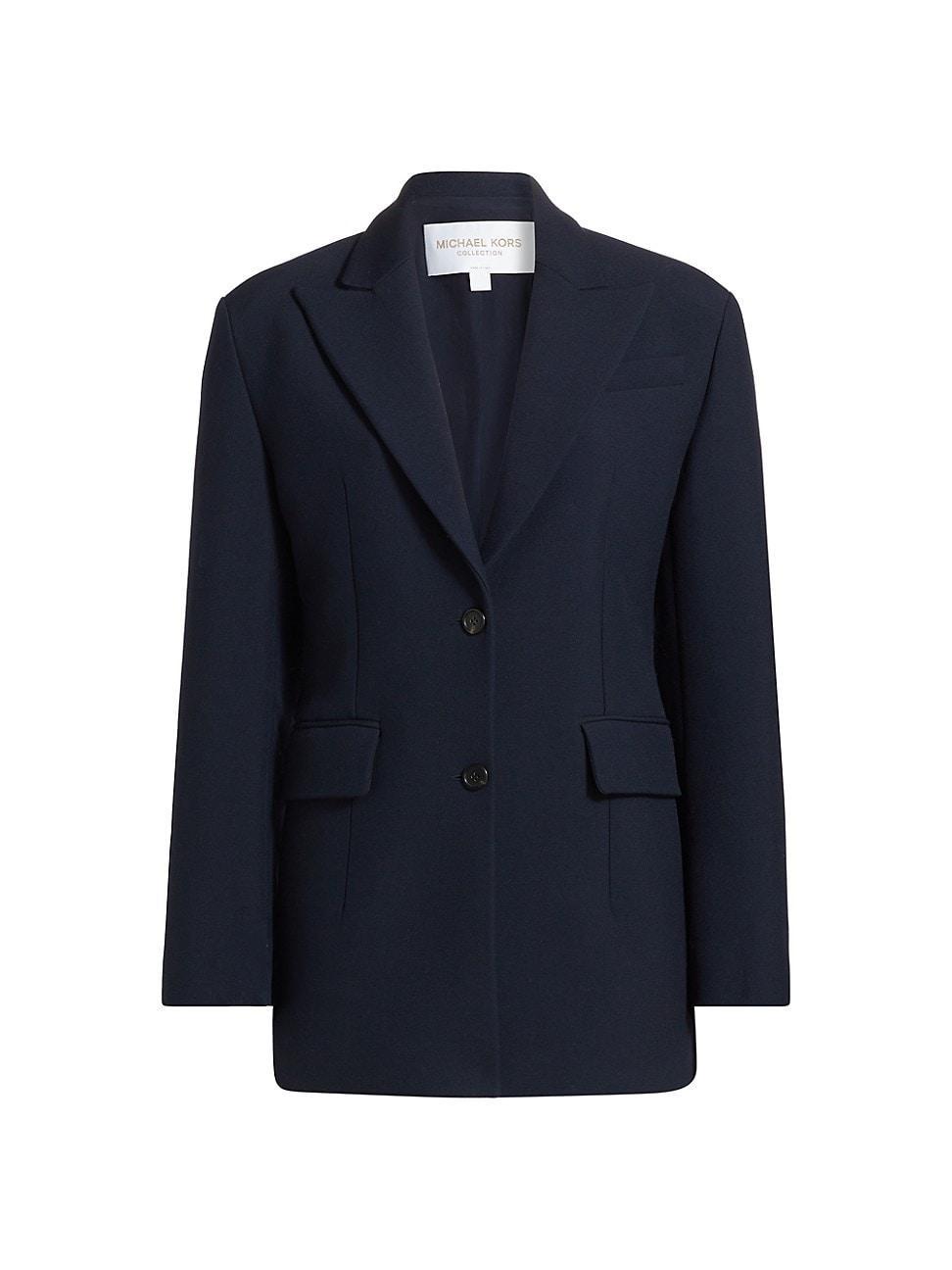 Womens Sculpted Wool-Blend Single-Breasted Blazer Product Image