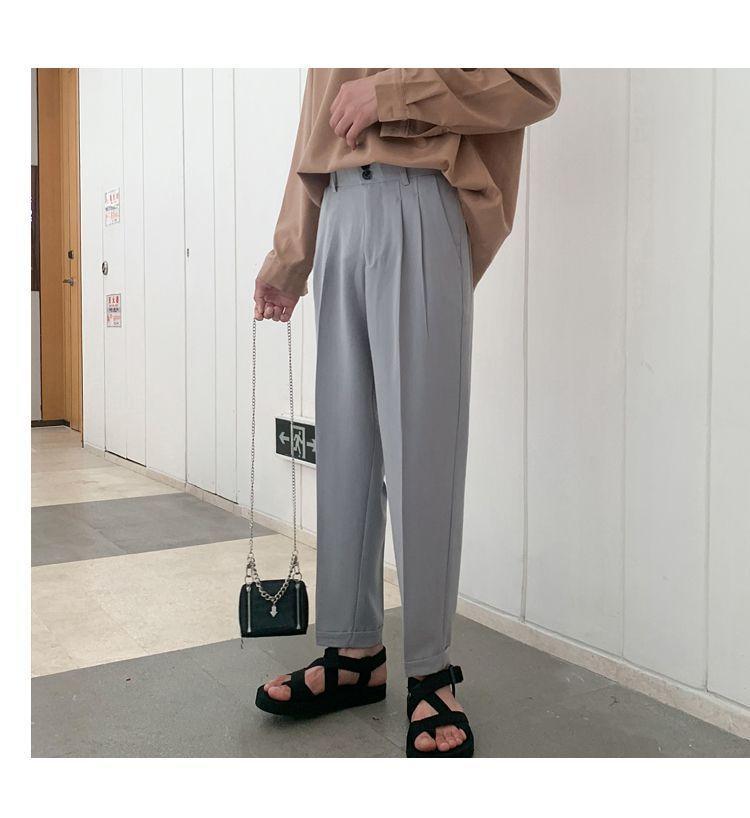 High-Waist Cropped Dress Pants Product Image