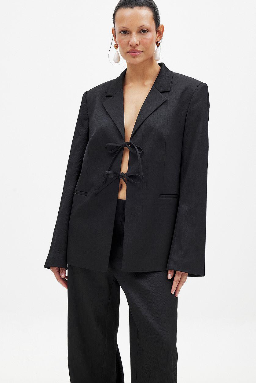 Regular Structured Tie Front Blazer Product Image