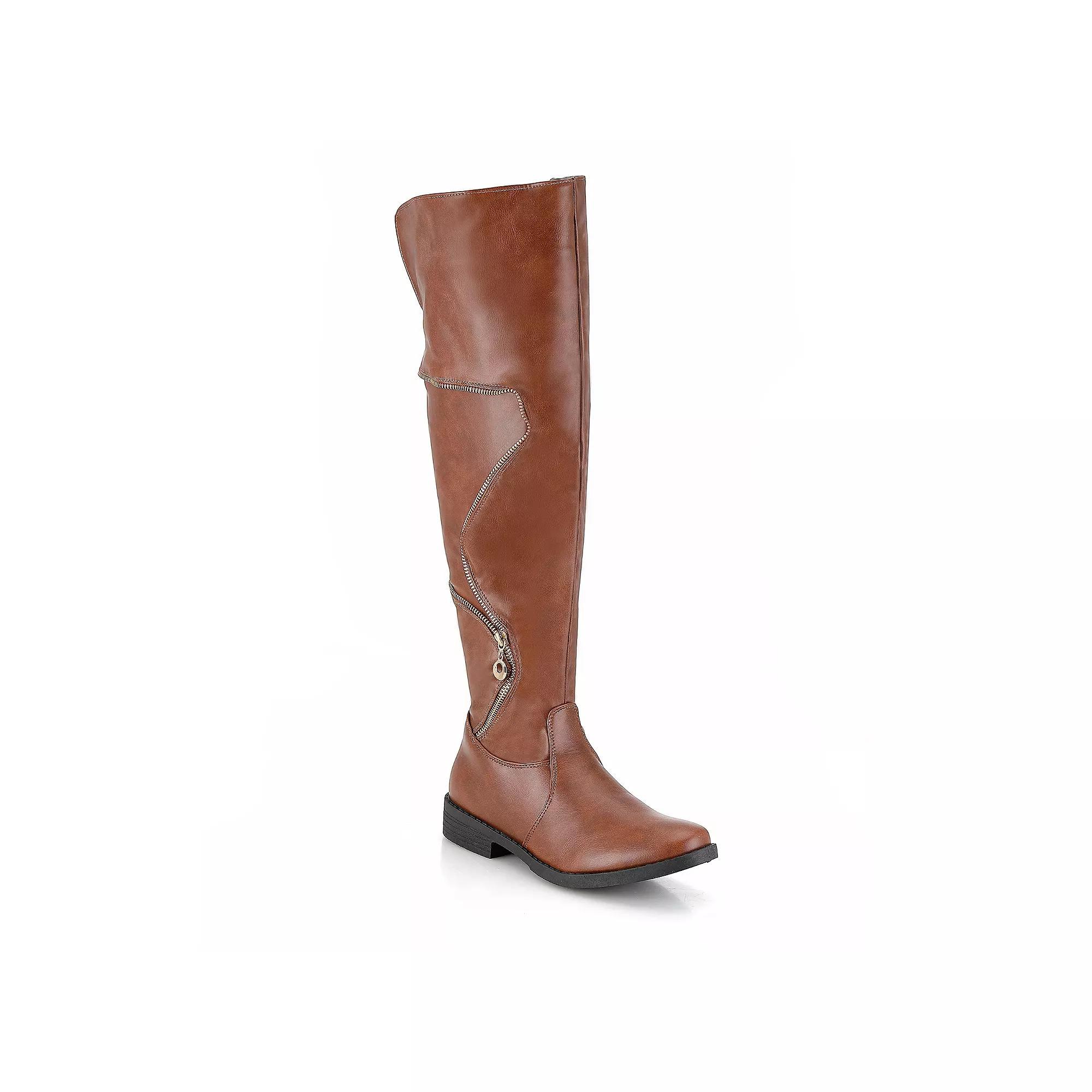 Henry Ferrera B903 Women's Knee-High Boots, Size: 8, Red Product Image