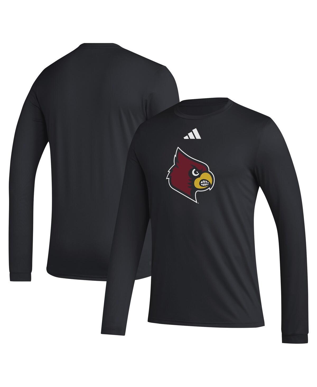Men's adidas Black Louisville Cardinals Primary Locker Logo Pre-Game Long Sleeve T-Shirt, Size: 2XL Product Image