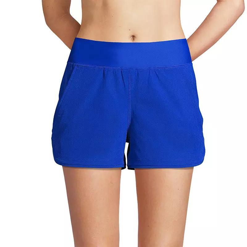 Women's Lands' End 3" Quick Dry Swim Shorts With Panty, Size: 14, Deep  Blue Product Image