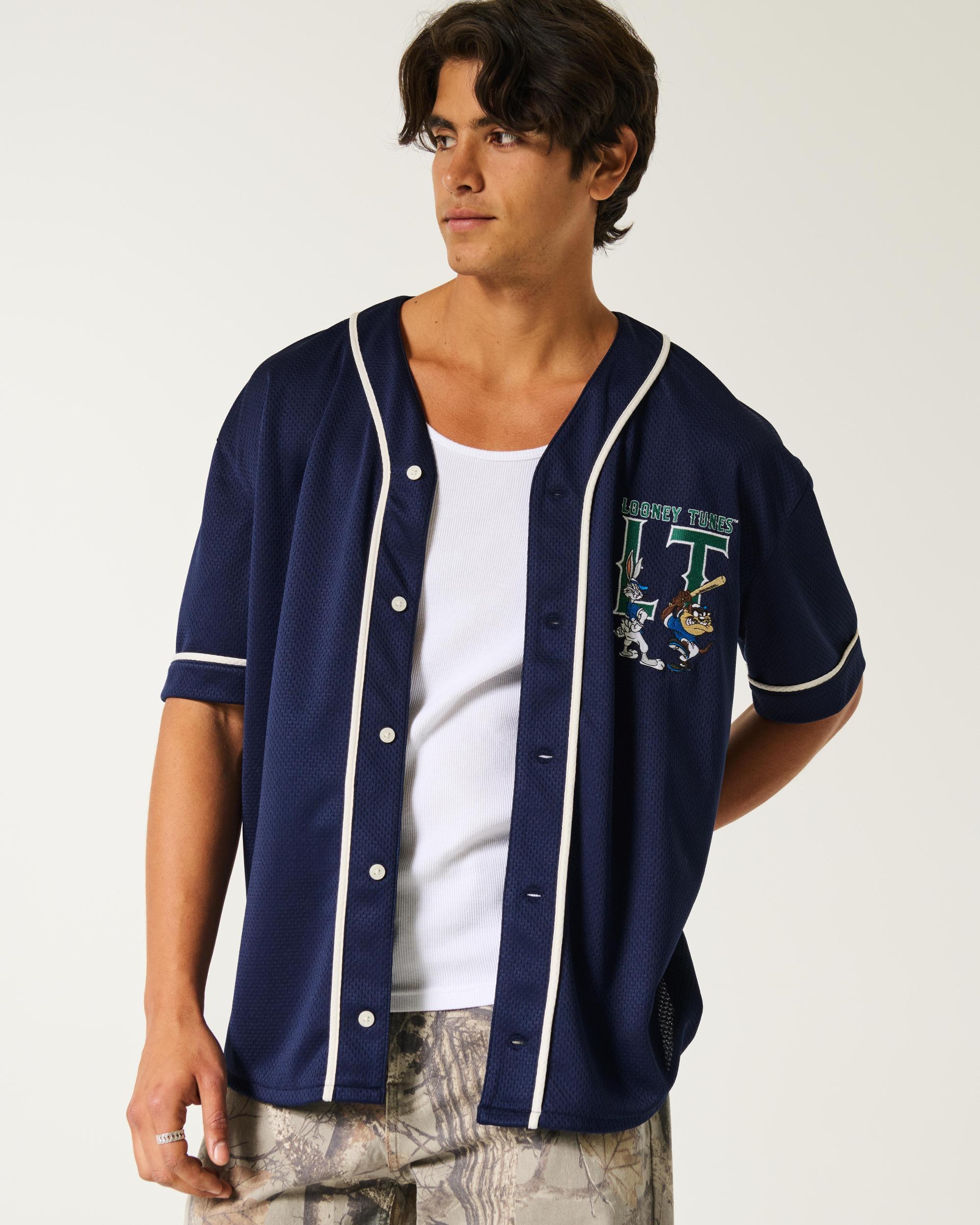 Boxy Looney Tunes Graphic Baseball Jersey Product Image