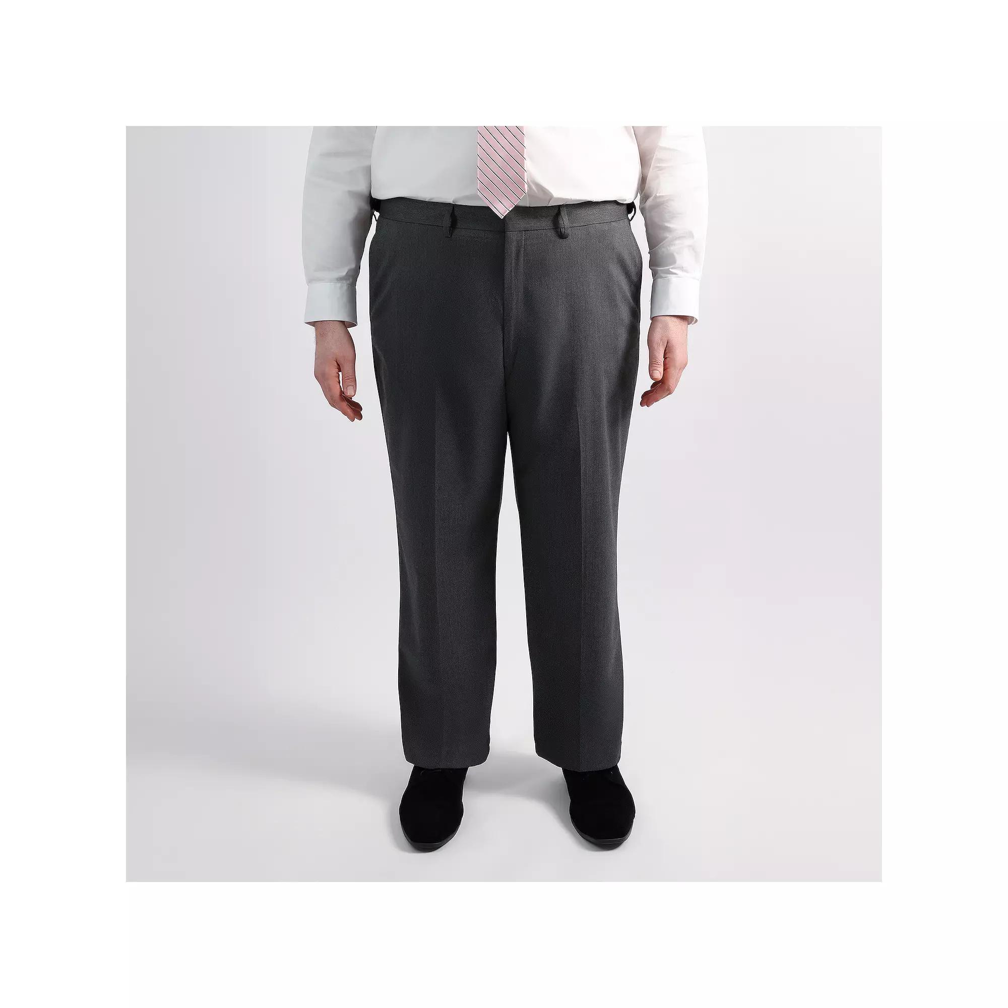 Big & Tall J.M. Haggar™ Diamond Weave Tailored Fit Flat Front Suit Separates Pant, Men's, Size: 46X30, Grey Product Image