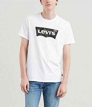 Levi's® Men's Batwing Logo Short Sleeve T-Shirt - White M: Crew Neck, Lightweight Cotton Product Image