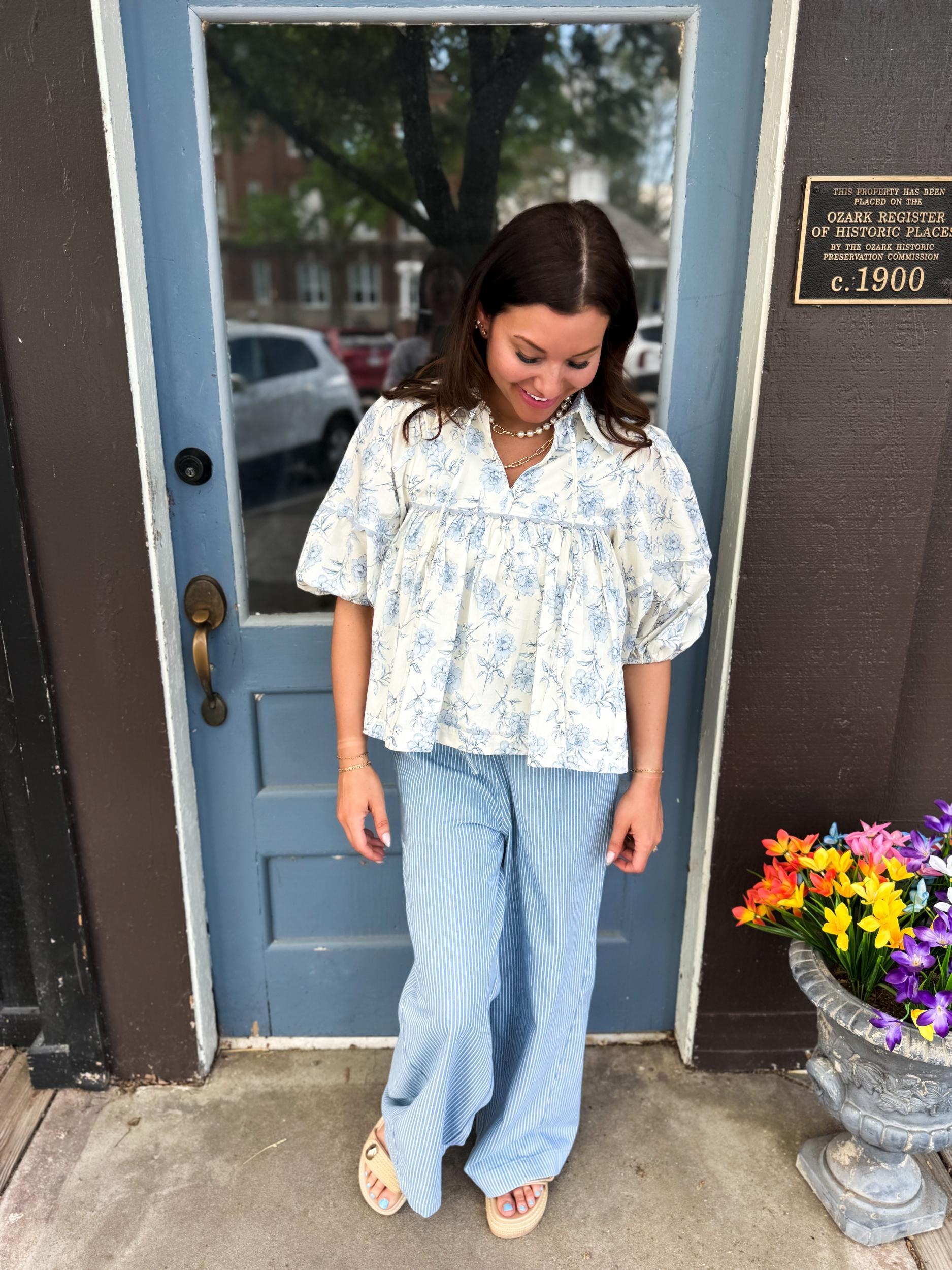 Azure Floral Top Product Image