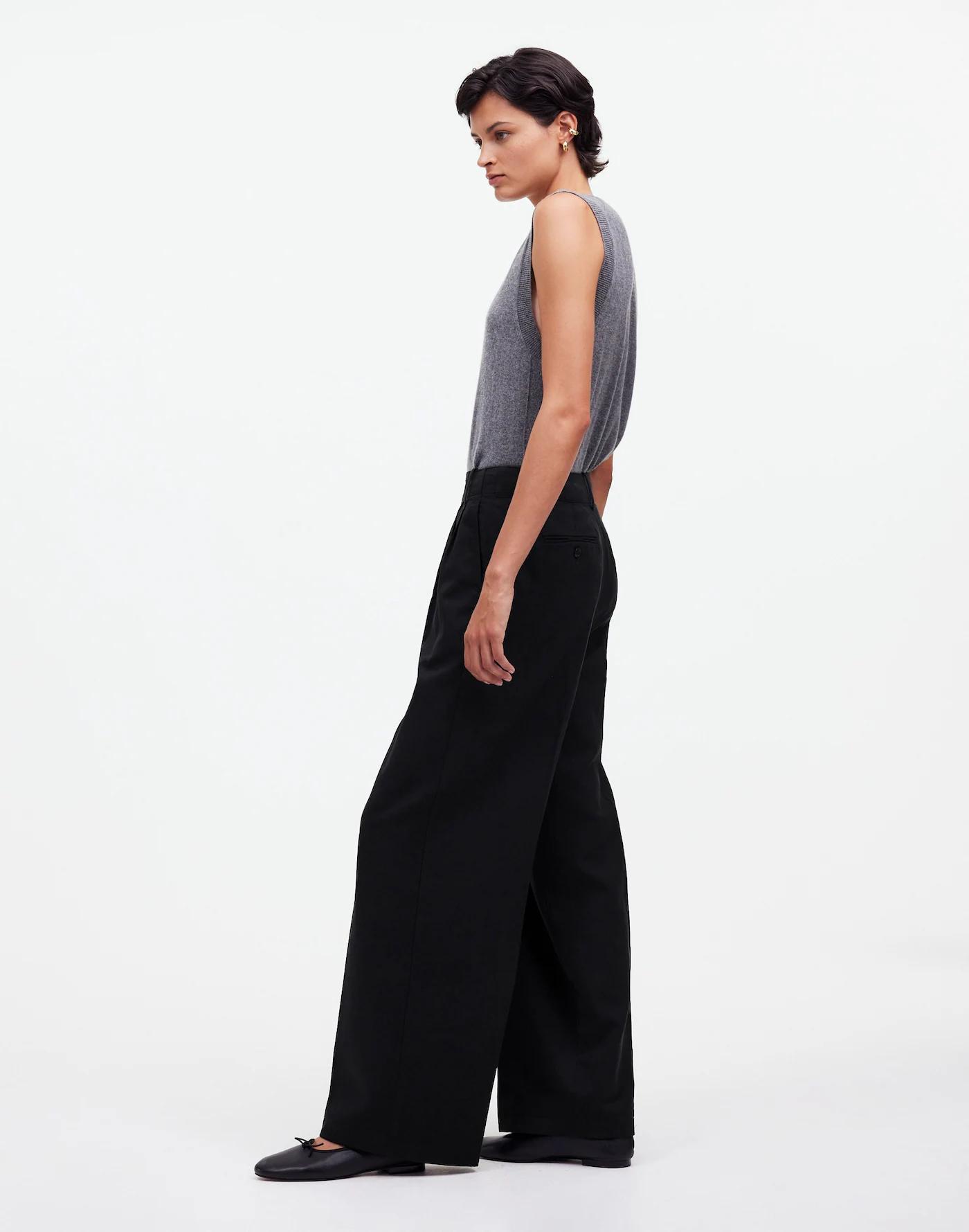 The Harlow Wide-Leg Pant in Drapey Twill Product Image