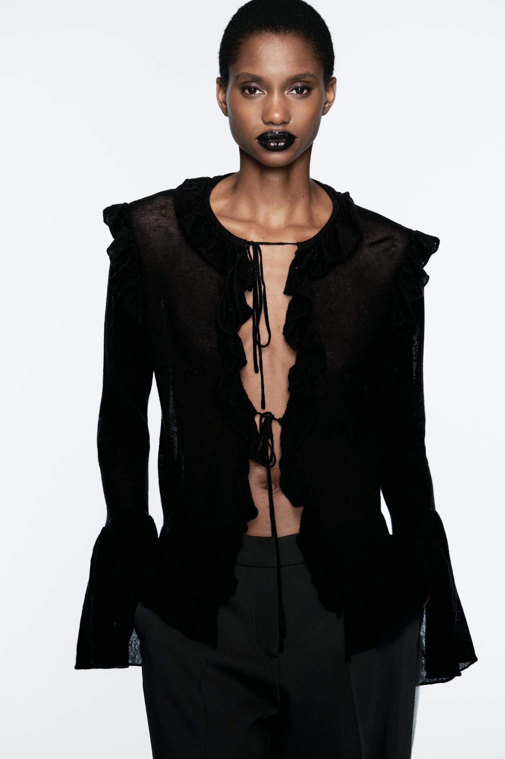 100% WOOL RUFFLED JACKET Product Image