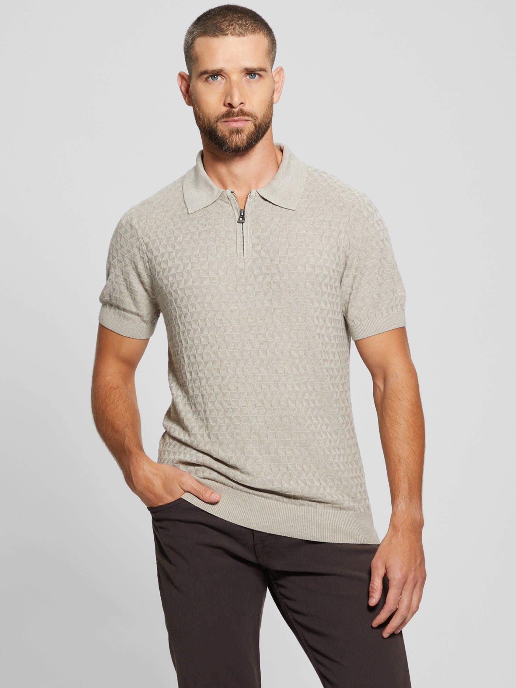 Kyle Checkered Zip Short Sleeve Polo Product Image