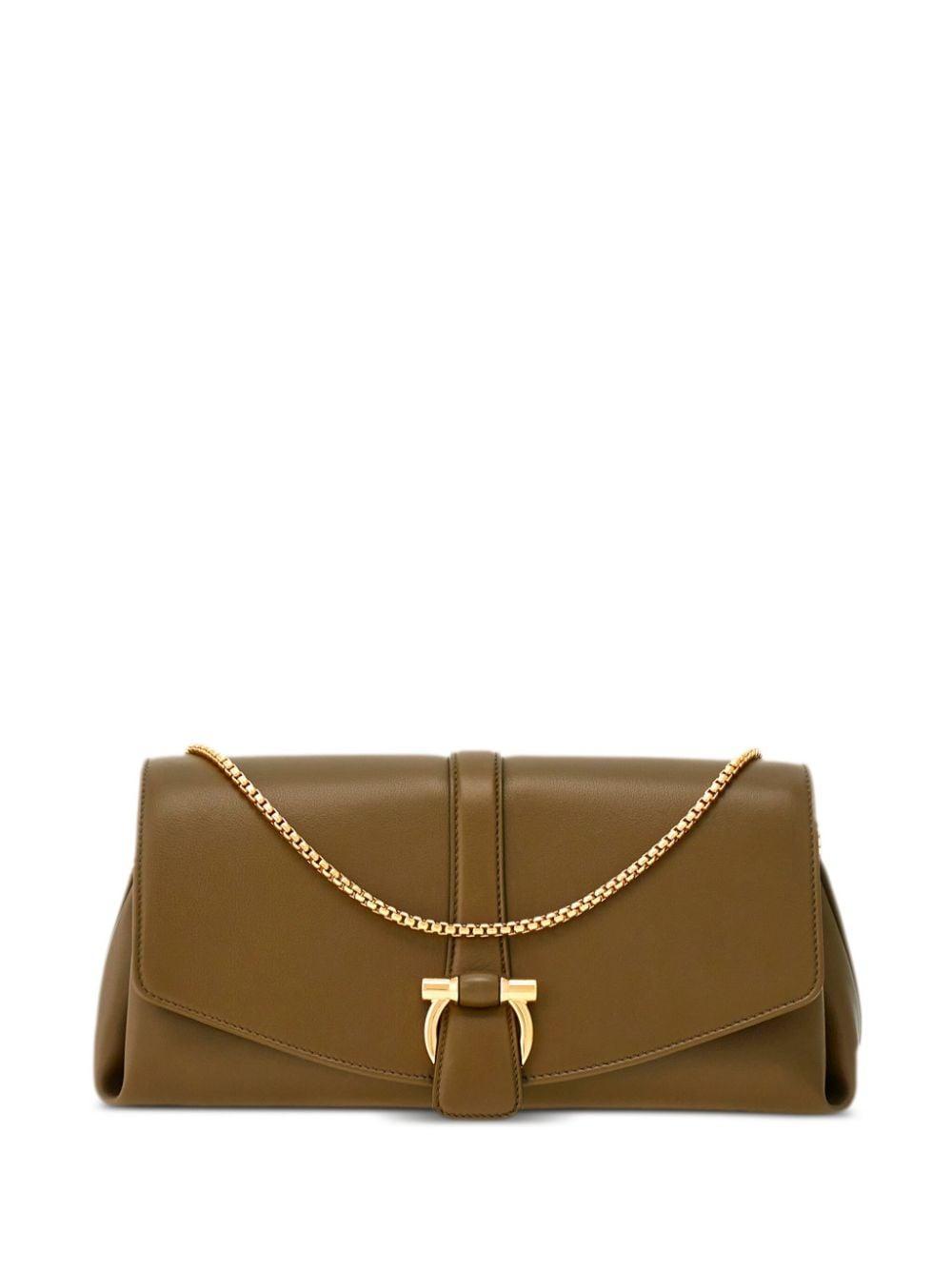 FERRAGAMO Medium Front Flap Soulder Bag In Green Product Image