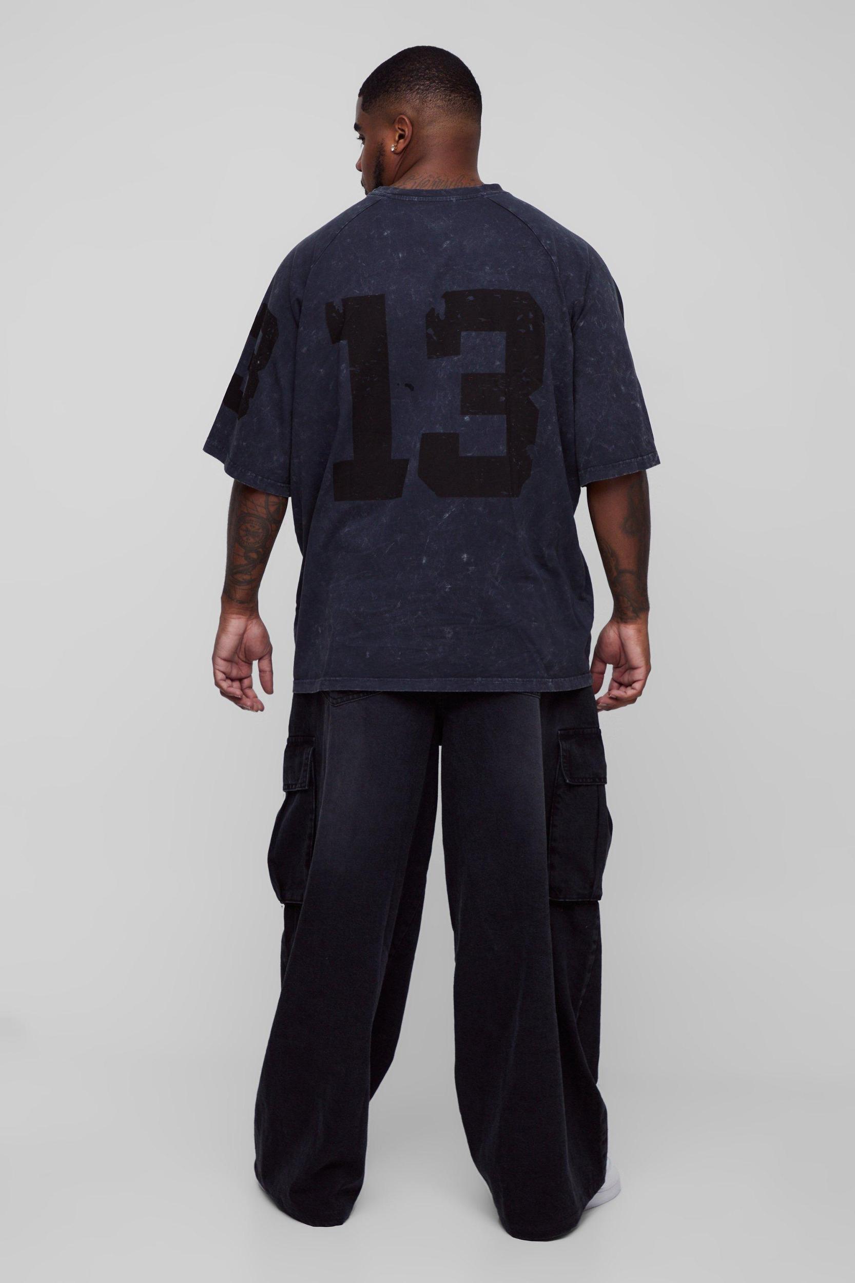 Plus Denim Cargo Parachute Jeans with Pleat Waist Detail | boohooMAN USA Product Image