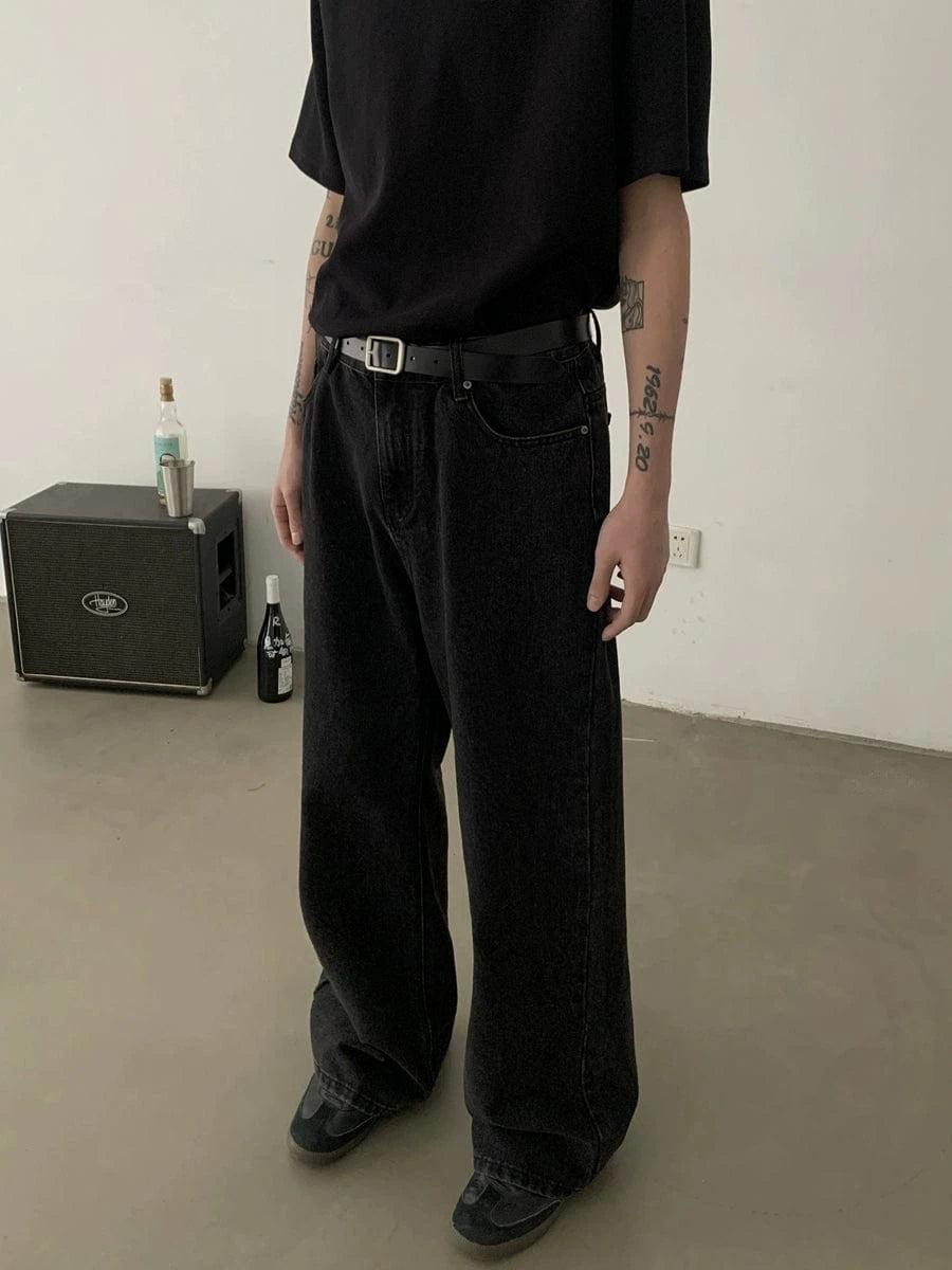 RT No. 18843 BLACK FLARED STRAIGHT JEANS Product Image