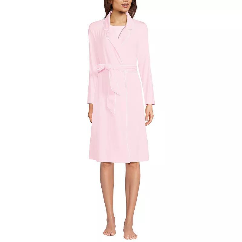 Women's Lands' End Tie Front Cooling Robe, Size: XS, Pink Fog Product Image