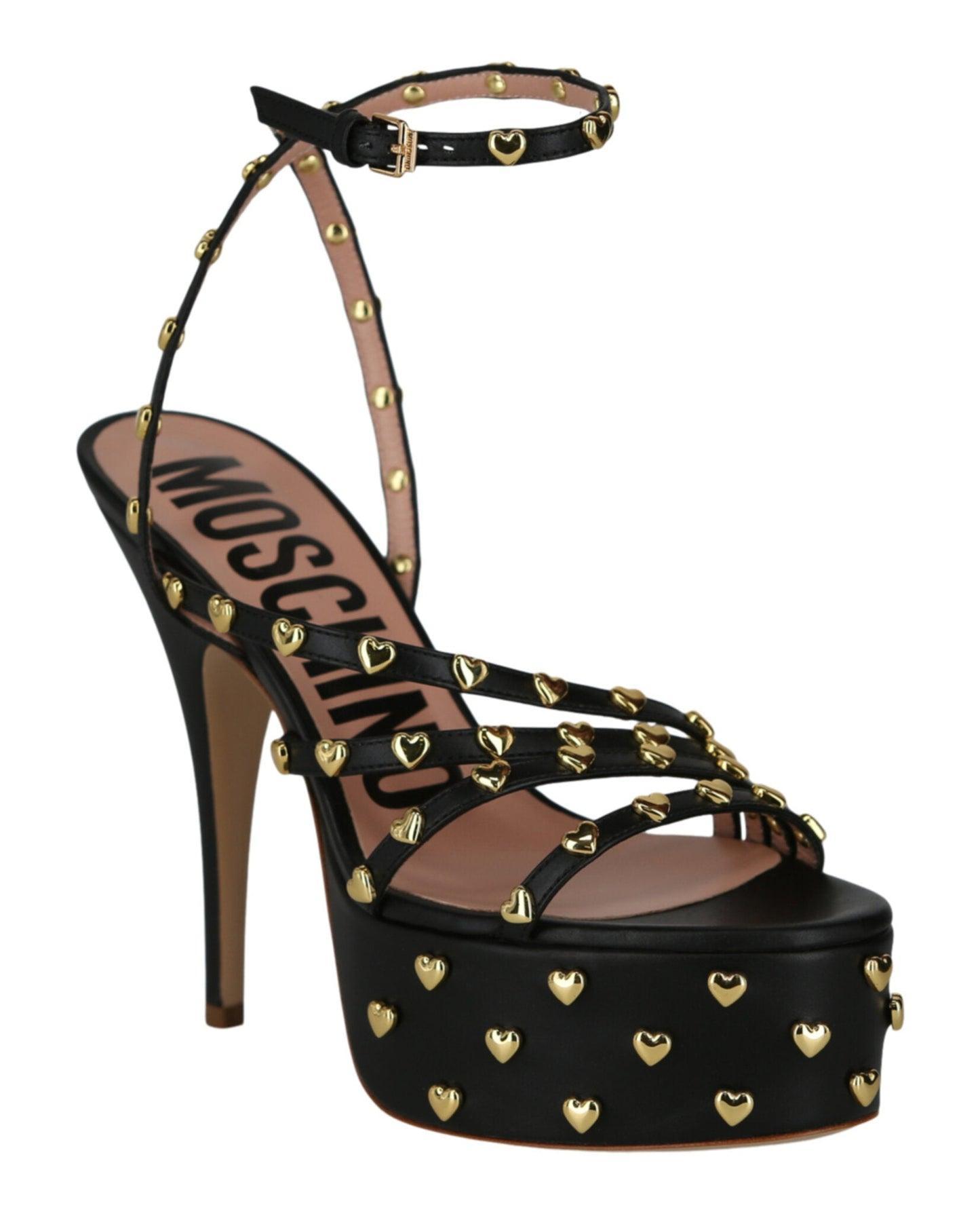 Moschino Heart Studded Platform Heels Product Image