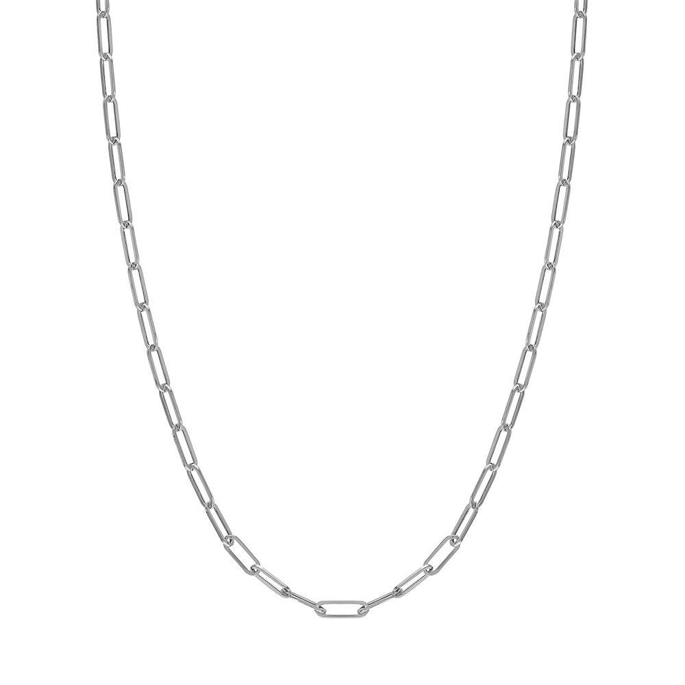 Jordan Blue 14k Gold 3.15 mm Paper Clip Chain Necklace, Women's, Size: 18", White Product Image