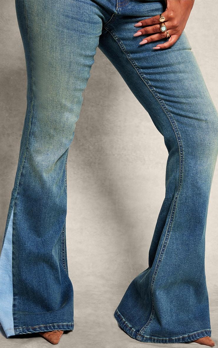 Shape Light Blue Stretch Denim High Waist Extreme Flare Jeans Product Image
