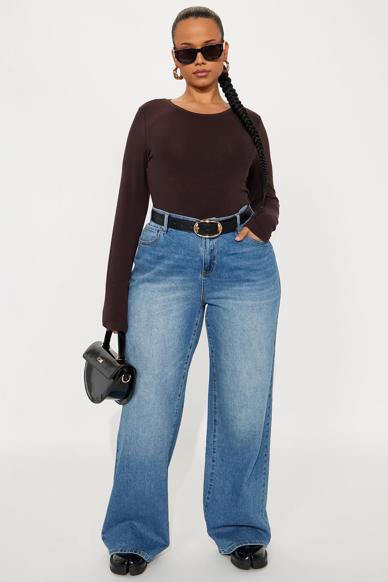 Julia Long Sleeve Top - Brown Product Image