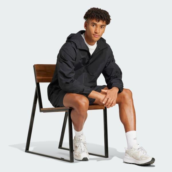 adidas City Escape Woven Hoodie Black S Mens Product Image