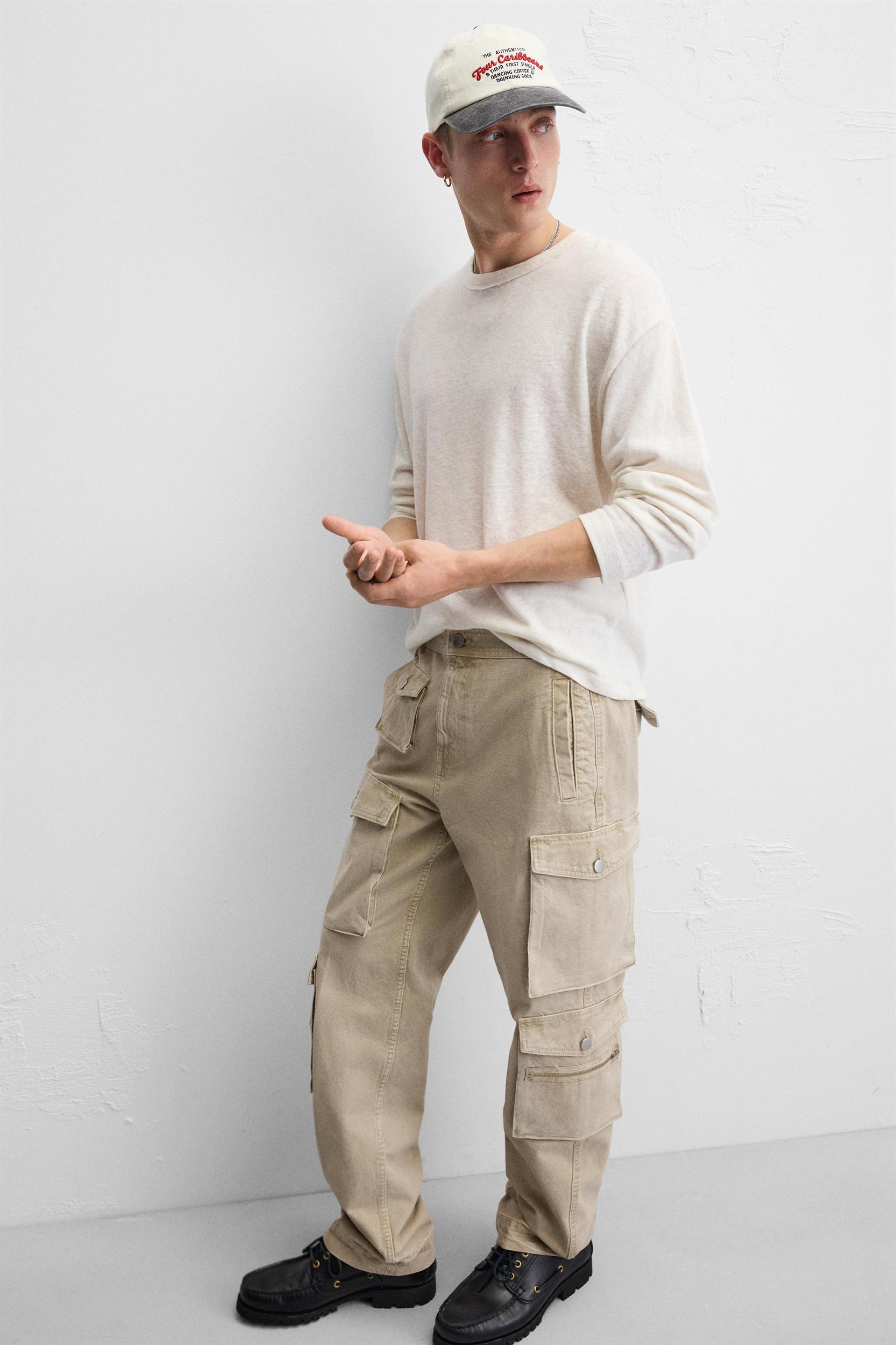 POCKET DENIM CARGO PANTS Product Image