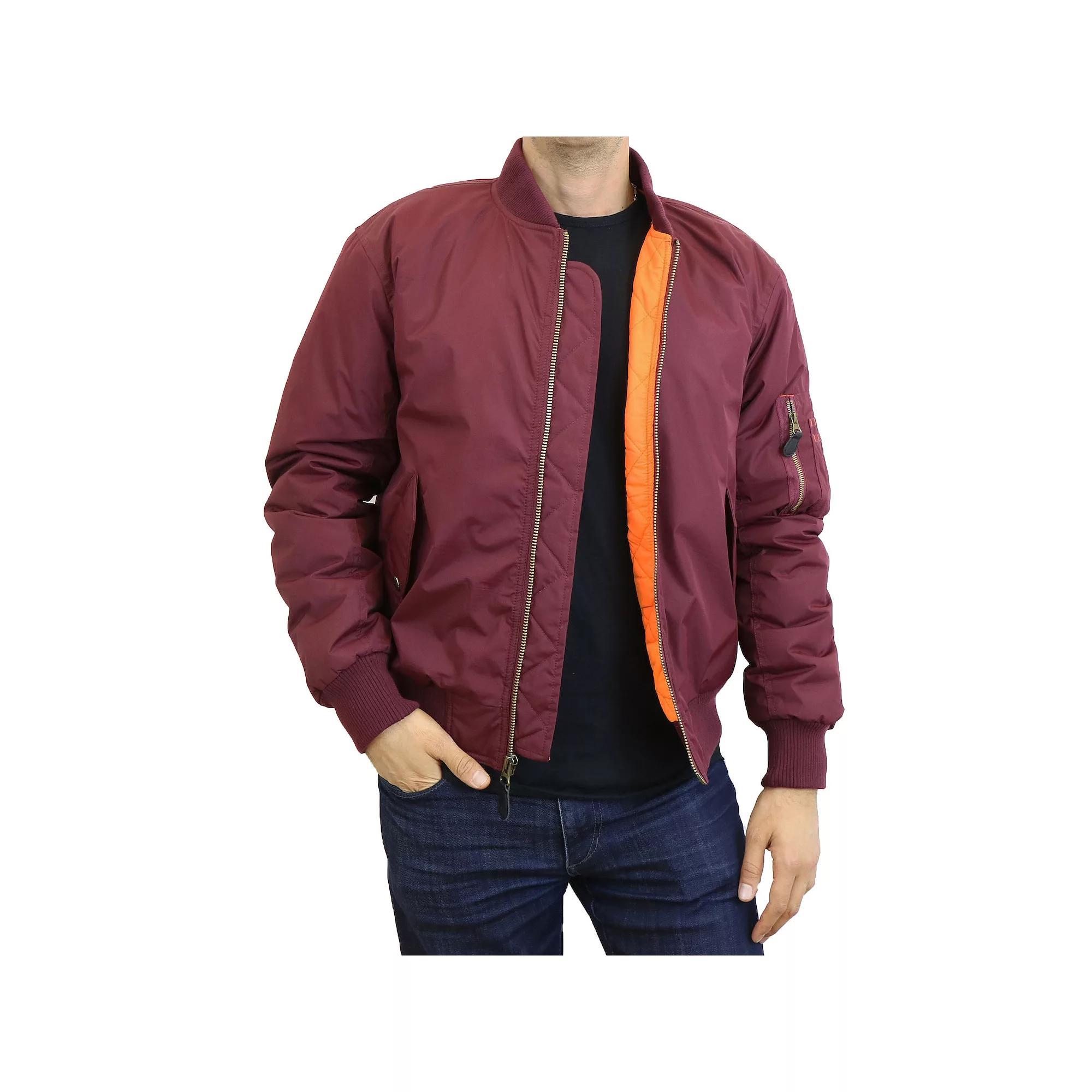 Men's Spire by Galaxy Heavyweight MA-1 Flight Jacket, Size: Small, Red Product Image