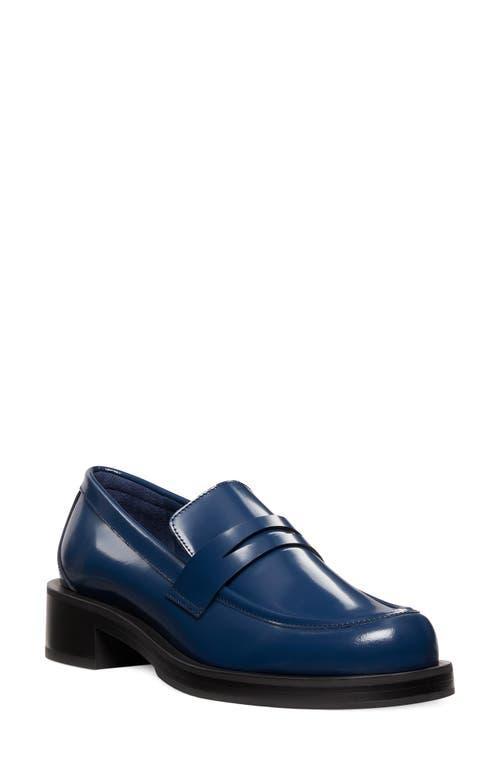 Womens Palmer 40MM Brushed Leather Stacked Heel Loafers Product Image