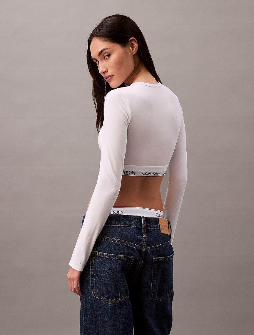 Modern Cotton Lightly Lined Long Sleeve Bralette Product Image