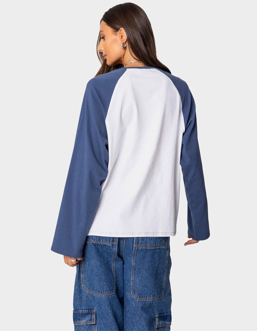 EDIKTED Oversized Raglan Long Sleeve Tee Product Image