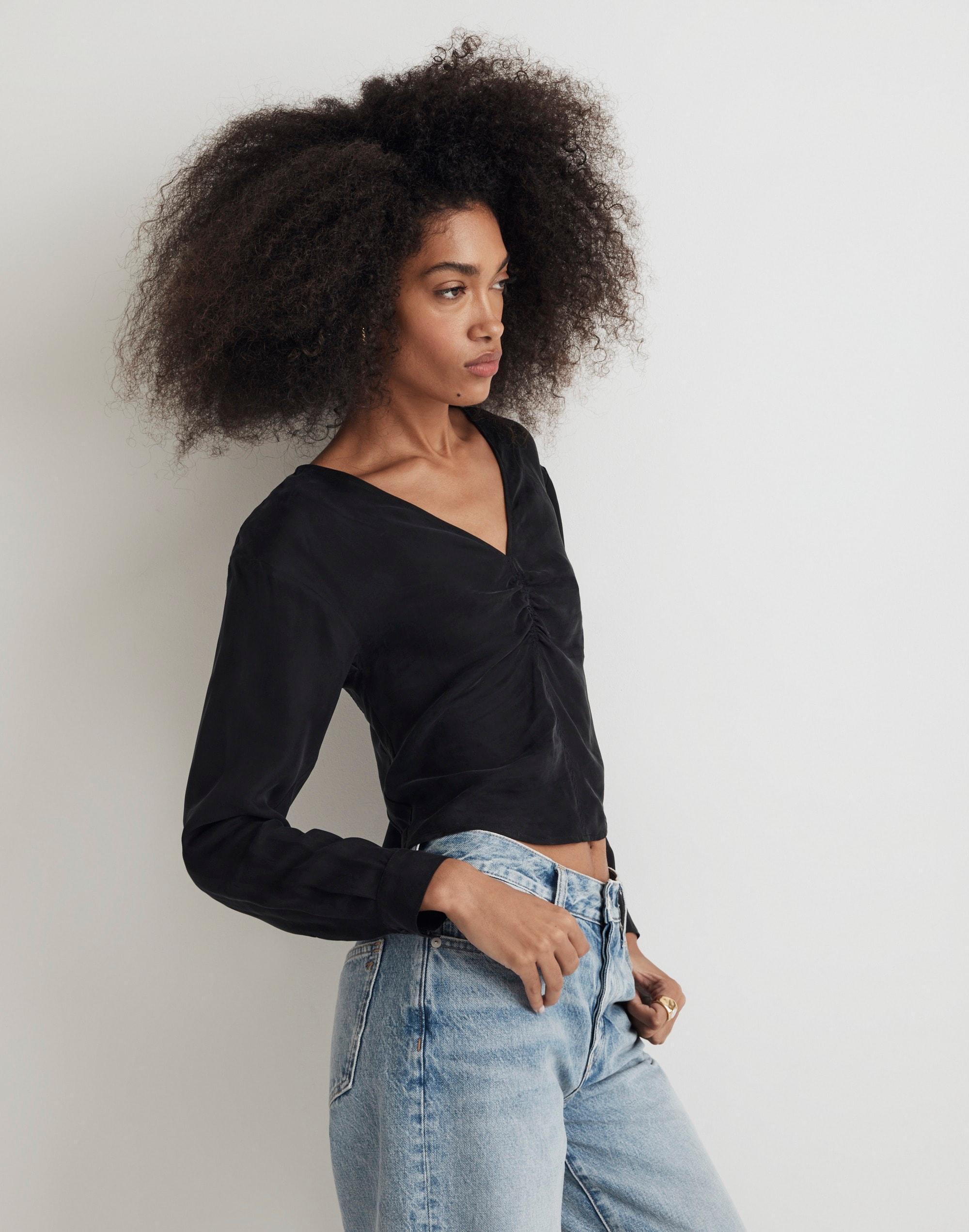 Brushed Ruched-Front Top Product Image