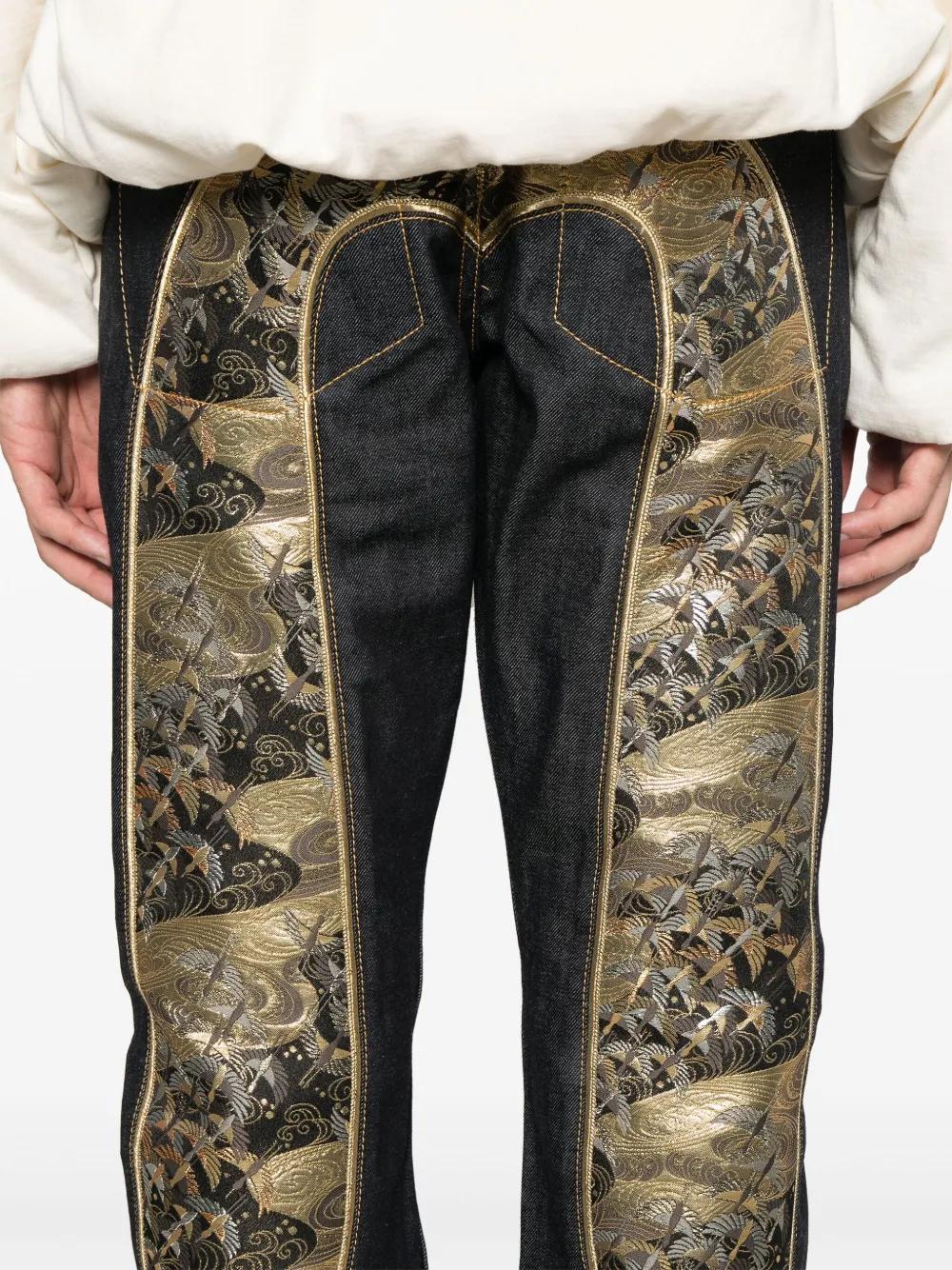crane-embroidery daicock jeans Product Image