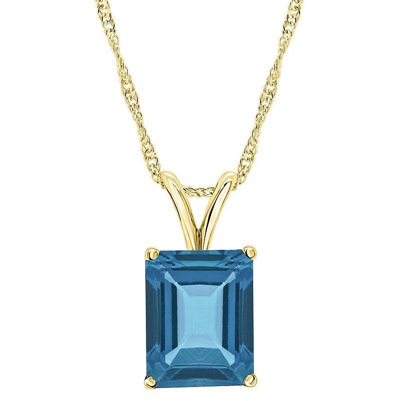 Alyson Layne 14k Gold Emerald Cut Amethyst Pendant Necklace, Women's, Size: 18" Product Image