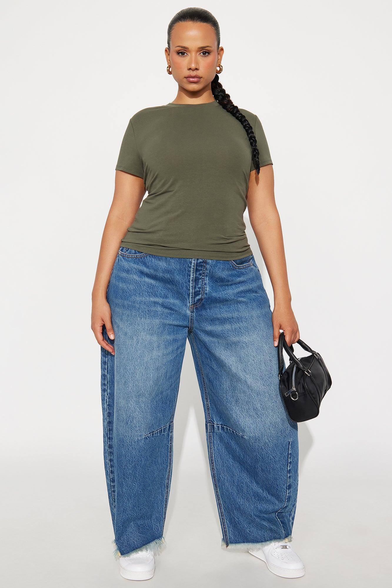 Camilla Classic Fit Crew Neck Tee - Military Green Product Image
