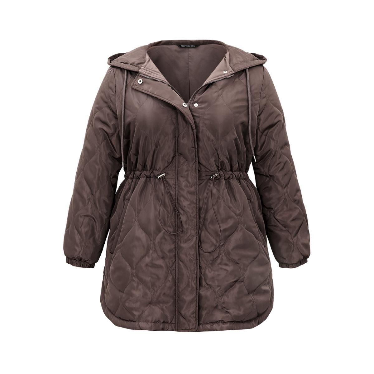 Plus Size Women Everyday Plain Lined No stretch 26/4X Pocket Casual Cotton Jackets BloomChic Product Image
