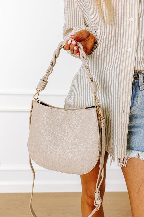 Allure Avenue Faux Leather Purse In Oatmeal Product Image