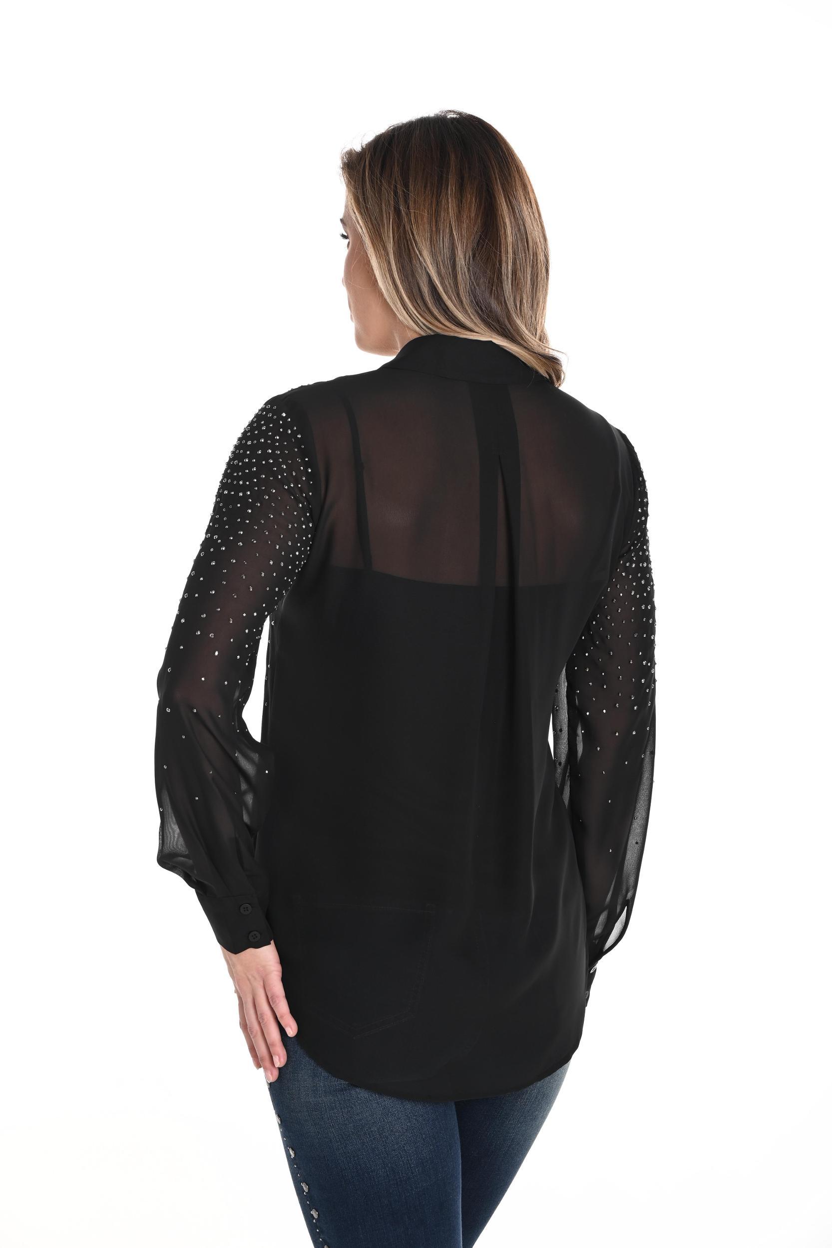 Woven Blouse with Bling Detail Product Image