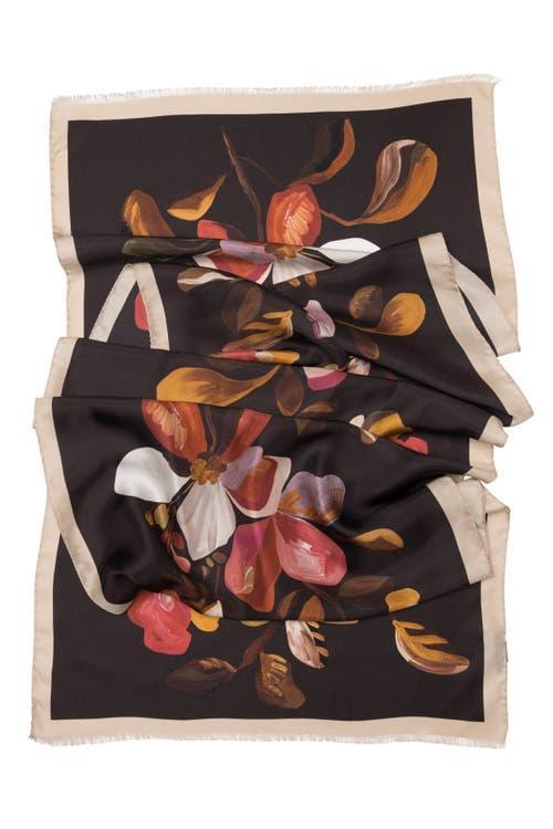 Elizabetta Eloisa - Large Silk Scarf for Women in Dark Chocolate at Nordstrom Product Image