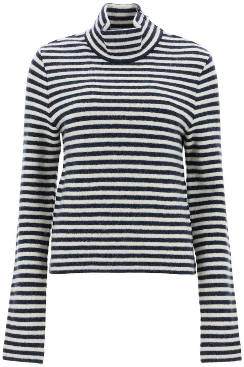 JIL SANDER Striped Wool Jumper In Blue Product Image