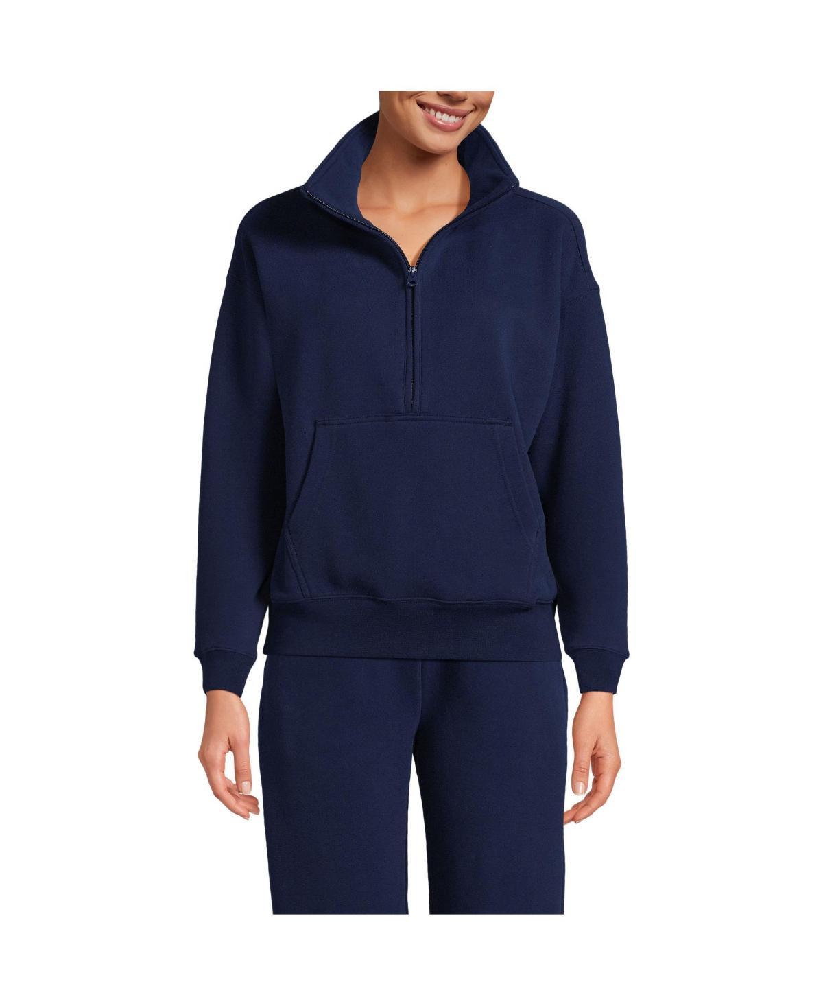 Women's Lands' End Modern Fit Half-Zip Sweatshirt, Size: Large, Twilight Blue Product Image