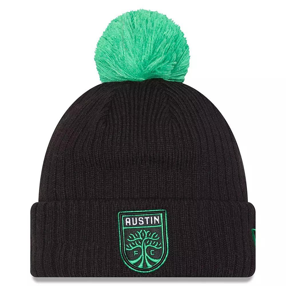 Men's New Era  Black Austin FC 2025 Jersey Hook Cuffed Knit Hat with Pom, Afc Black Product Image