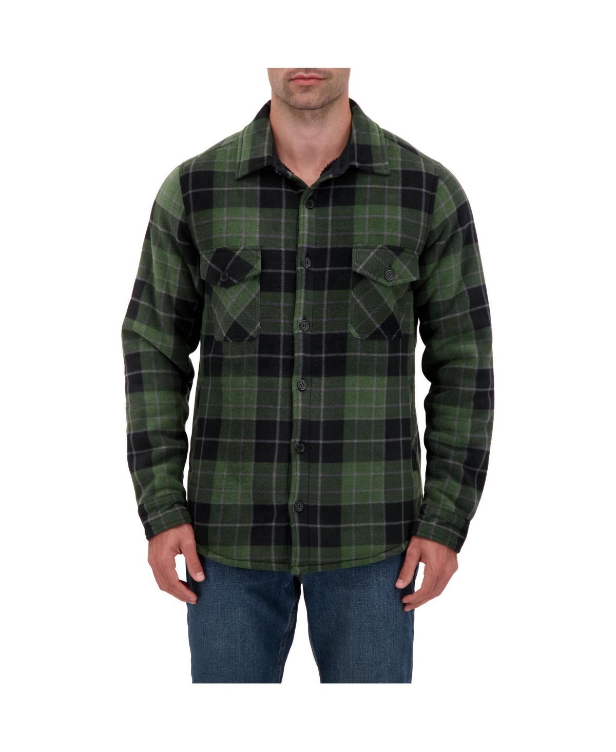 Men's Heat Holders Heatweaver Lined Fleece Shirt Jacket, Size: Small, Gray Black Product Image