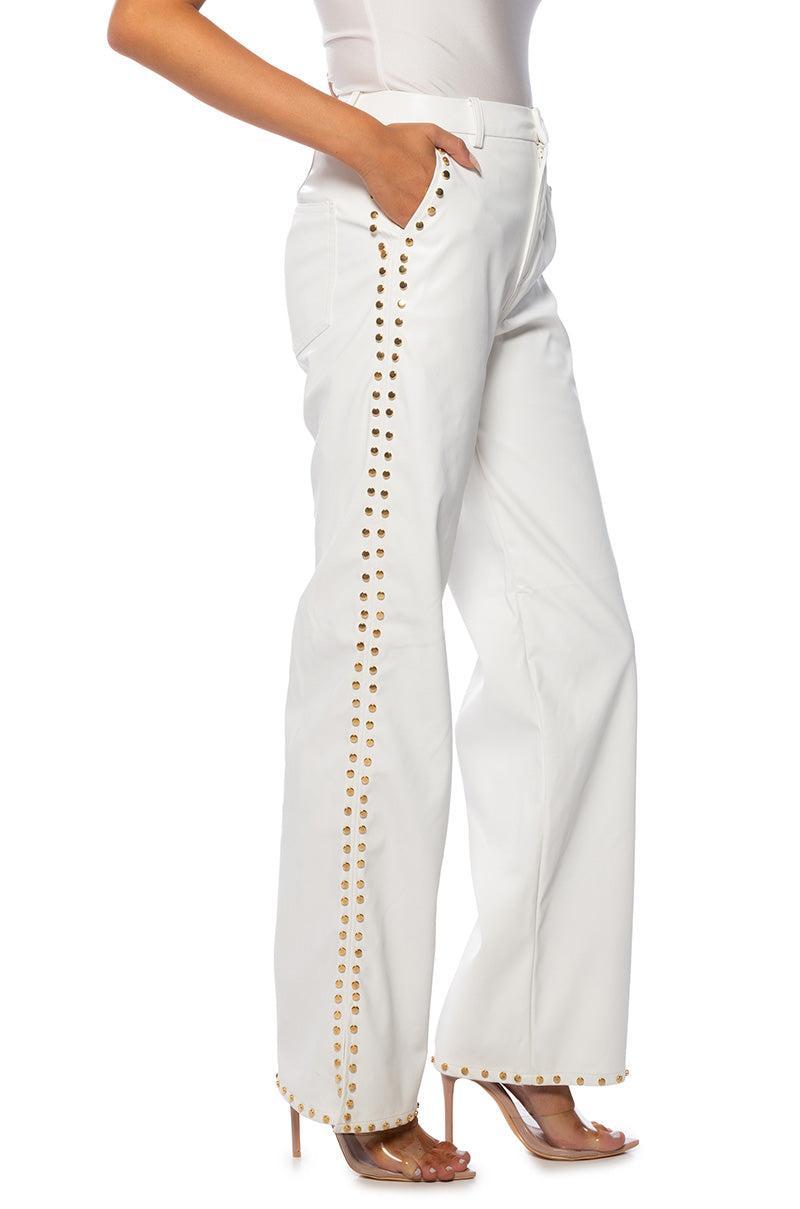 ALWAYS ON TIME FAUX LEATHER WIDE LEG PANT Product Image