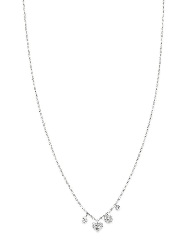 MEIRA T 14k White Gold Diamond Starburst Necklace, 18 Product Image