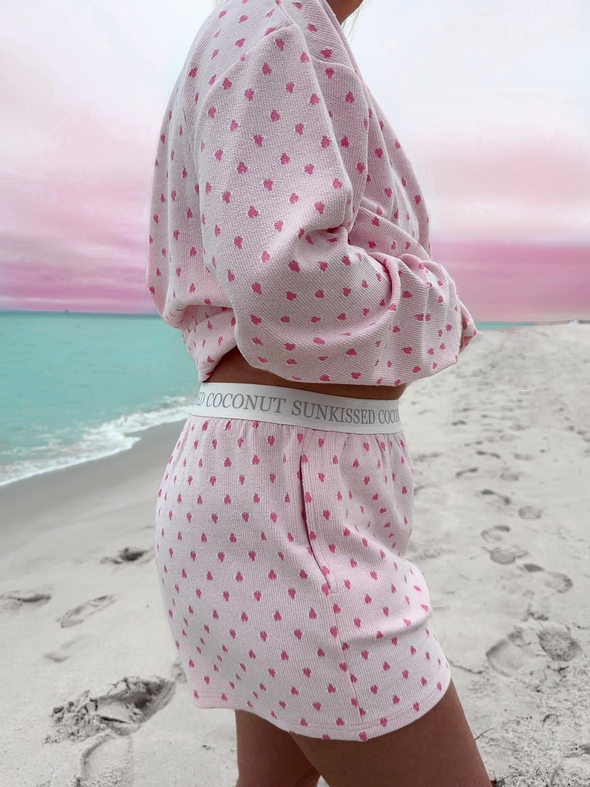 Heart Pajama Shorts Product Image