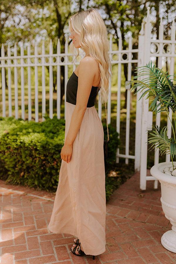 Block Street Cutie Linen Maxi Dress in Iced Latte Product Image