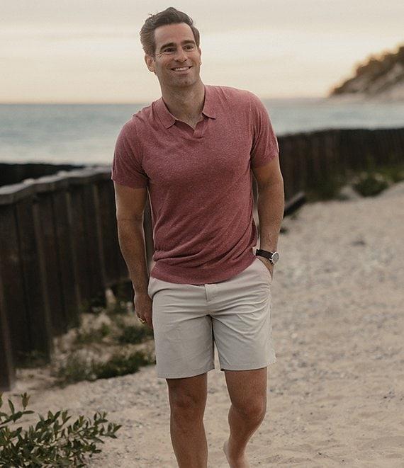 The Normal Brand Linen Blend Short Sleeve Polo Shirt Product Image
